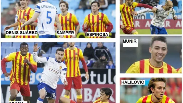 Algunos de los jugadores destacados del Barcelona B que jugó en La Romareda hace tres y cuatro años en su anterior paso por la Segunda División.