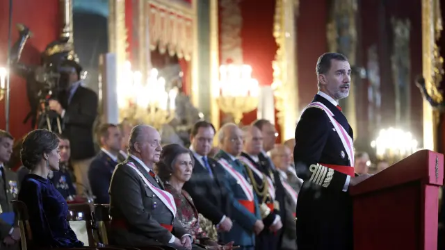 Felipe VI, durante su discurso en la Pascua Militar