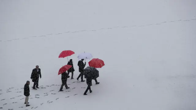 Osasuna publicó imágenes del campo nevado en Twitter
