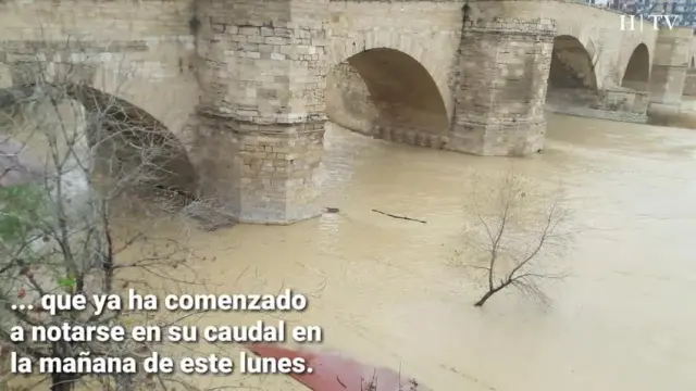 El Ebro crecerá hasta los 900 metros cúbicos por segundo a su paso por Zaragoza