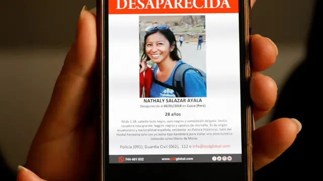 Imagen de Nathaly Salazar, la joven desaparecida en Perú