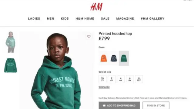 El anuncio de la polémica, antes de que H&M retirara la foto del menor.
