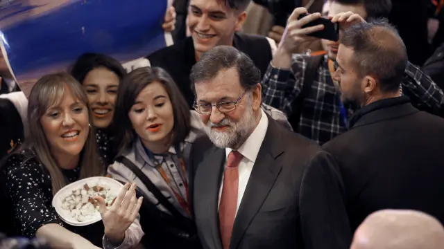 Mariano Rajoy durante su visita a Fitur.