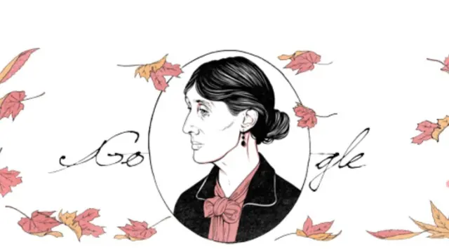 Así presenta Google el 'doodle' del 25 de enero en homenaje a Virginia Woolf.