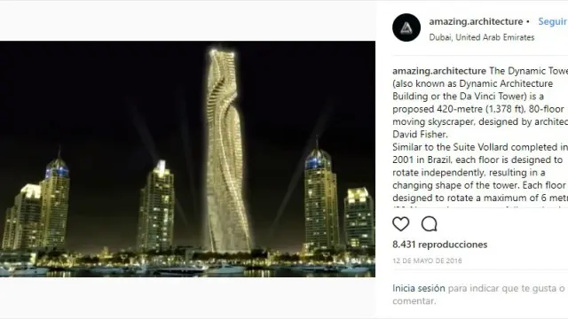 Dubai albergará el primer rascacielos giratorio del planeta, que podría estar listo en 2020.