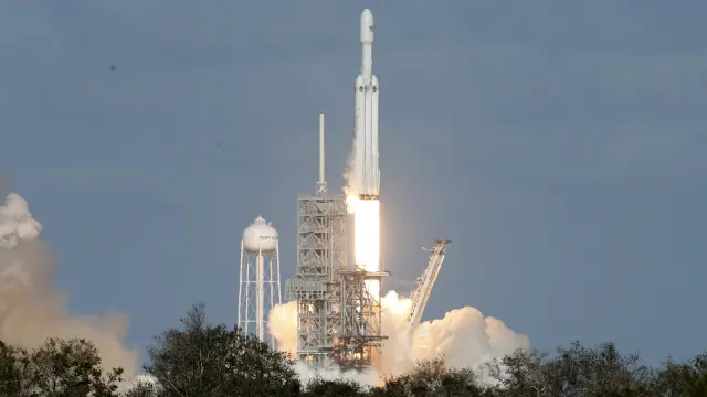 Falcon Heavy, durante el lanzamiento