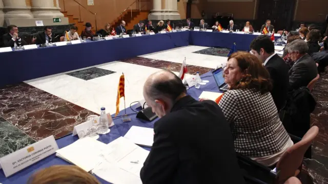 Un momento de la reunión celebrada este martes en Zaragoza.