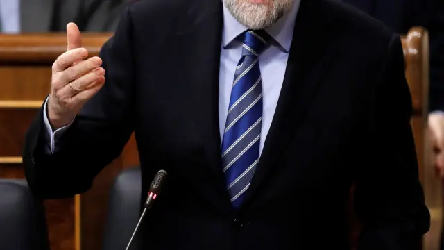El presidente del Ejecutivo, Mariano Rajoy, durante su intervención en la sesión de control al Gobierno en el Congreso de los Diputados.