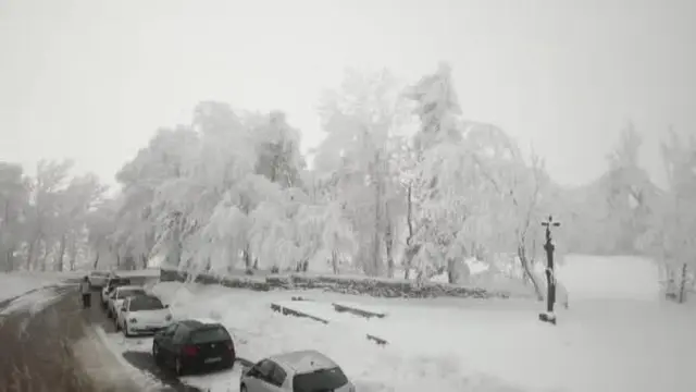 El temporal de nieve visto desde un dron