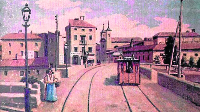 Vista de la calle de Sobrarbe, obra de Leopoldo Albesa.
