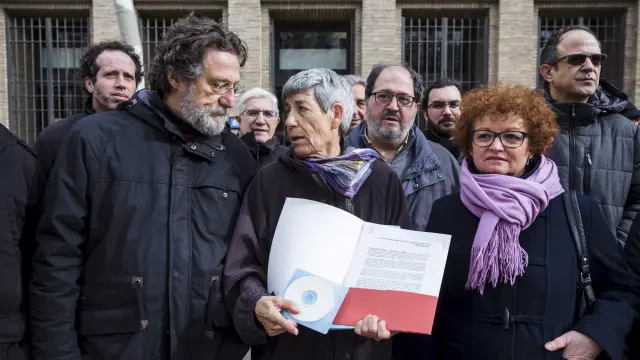 Miembros de la Red de Agua Pública de Aragón en una imagen del pasado mes de febrero.