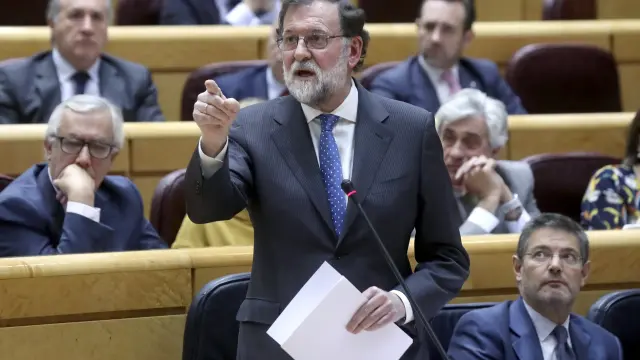 Mariano Rajoy durante la sesión de control al Gobierno celebrada este martes.