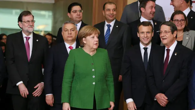 Rajoy, a la izquierda, junto a otros líderes europeos.