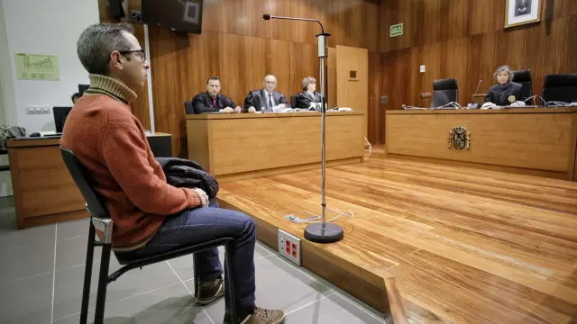 Francisco Canela Grima, este miércoles, en una sala de vistas de la Audiencia Provincial de Zaragoza.