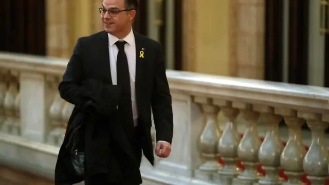 Jordi Rull, a su llegada al Parlamento catalán.