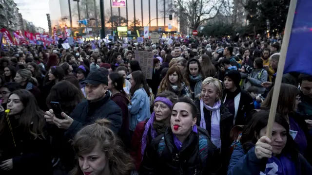 Un momento de la manifestación de Zaragoza