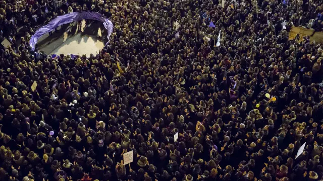 Manifestación del Día de la Mujer en Zaragoza.