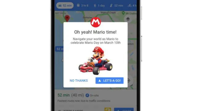 Super Mario y su kart salen a conocer mundo en Google Maps.