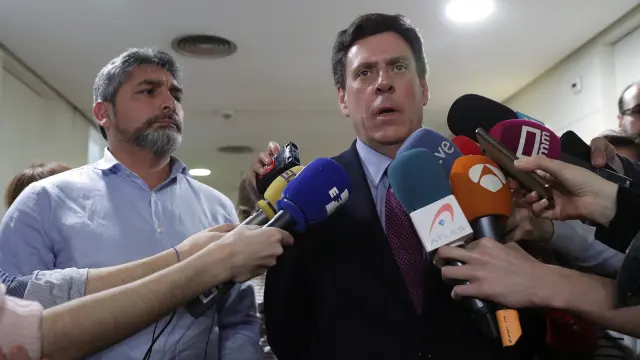 Juan José Cortés y Juan Carlos Quer en una comparecencia el pasado 9 de marzo.