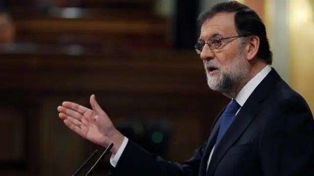 Rajoy durente su comparecencia este miércoles en el Congreso.