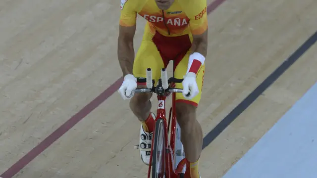 Eduardo Santas, en el Velódromo Olímpico de Río en 2016