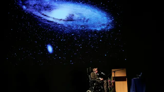 Hawking, durante una conferencia sobre el origen del Universo en Bruselas