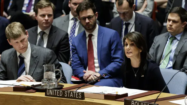 La embajadora de Estados Unidos en las Naciones Unidas, Nikki Haley.