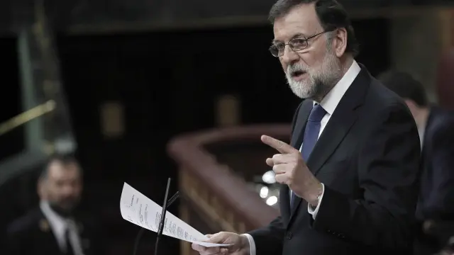 Mariano Rajoy durante su intervención en el Congreso este miércoles.