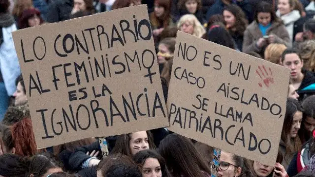 Pancartas en la huelga feminista del 8 de marzo.