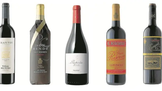 Viñas del Vero Gran Vos 2011; Gran Ducay Don Mendo 2012; Particular Viñas Centenarias; Gran Ducay El Bombero 2012; y Marqués de Valdecañas 2012.