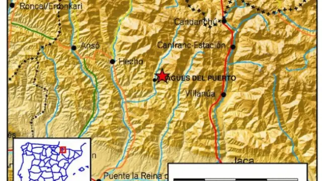 Localización del terremoto por parte del Instituto Geográfico Nacional.