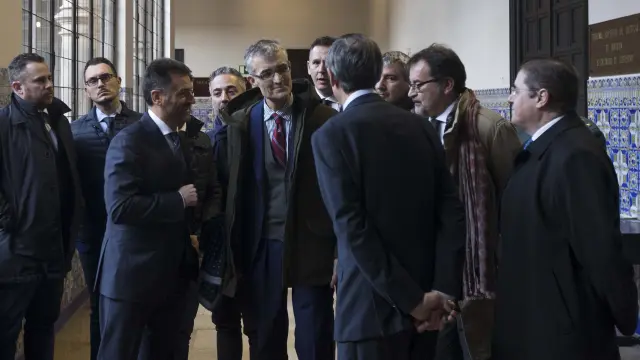 La comisión rogatoria italiana fue recibida este jueves por el presidente del Tribunal Superior de Justicia de Aragón, Manuel Bellido.
