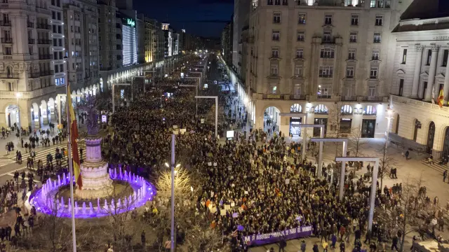 Multitudinaria e histórica manifestación celebrada en Zaragoza el pasado 8 de marzo, Dia Internacional de la Mujer.