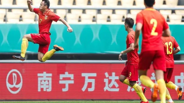 Momento durante el partido entre China y la República Checa