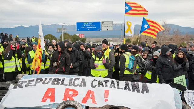 Foto de archivo de una protesta independentista en Cataluña