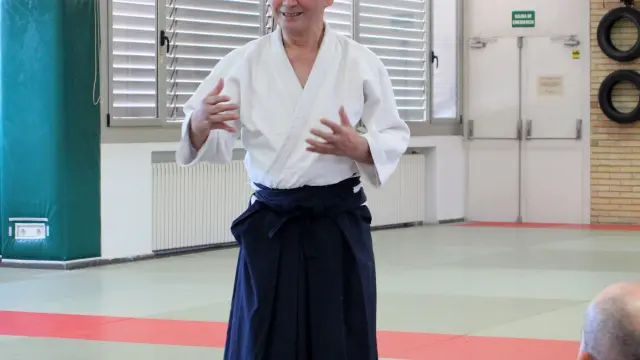 El maestro Kitaura, en su último curso nacional de aikido en Zaragoza.