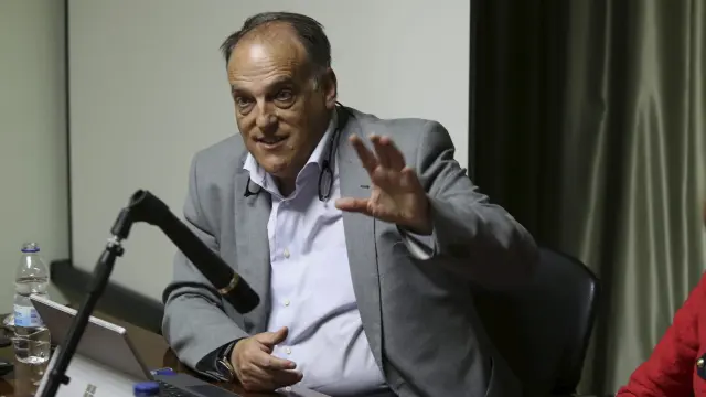 Javier Tebas durante una charla en una imagen de archivo.
