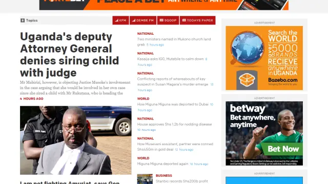 Edición digital del 'Daily Monitor'