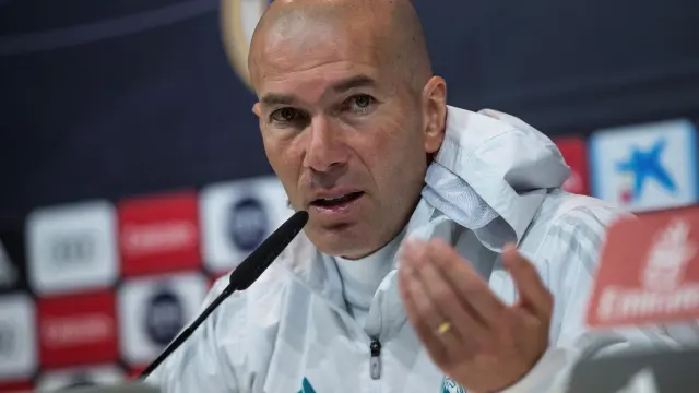 Zidane durante la rueda de prensa de este sábado.