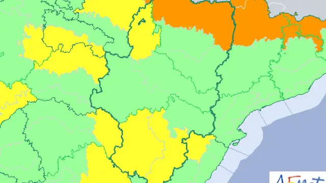 Alerta naranja y amarilla en Aragón para este miércoles