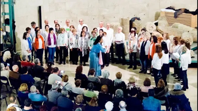 El coro Temuc, el año pasado en el museo del Foro de Caesaraugusta