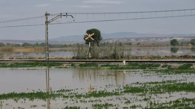 Crecida del Ebro en Quinto el paado mes de abril