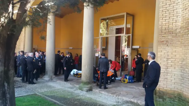 El alcalde de Azara, Santos Larroya, sufre un infarto en el acto del Día de Aragón en Huesca