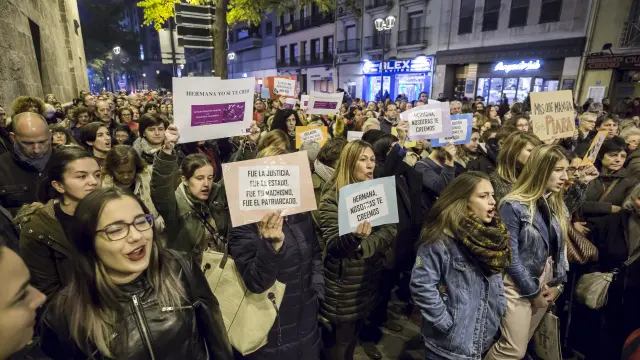 Concentración 'La Manada somos nosotras' convocada el pasado mes de noviembre en Zaragoza.
