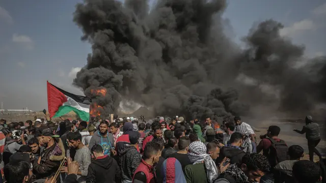 Protestas de palestinos en la frontera con Israel