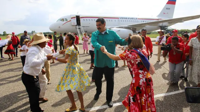 El presidente Maduro, en la fiesta de San Carlos, este lunes en Venezuela