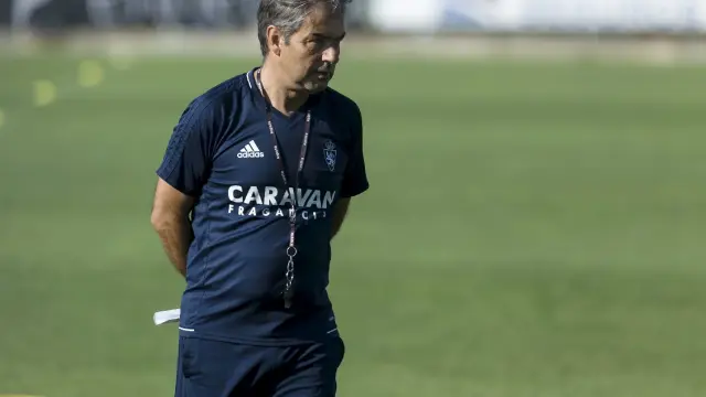 Natxo González, en el entrenamiento del equipo.