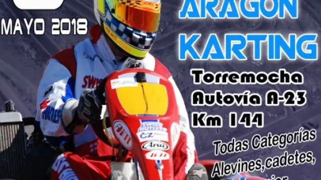 Cartel de la Copa Aragón de Karting Torremocha 2018.