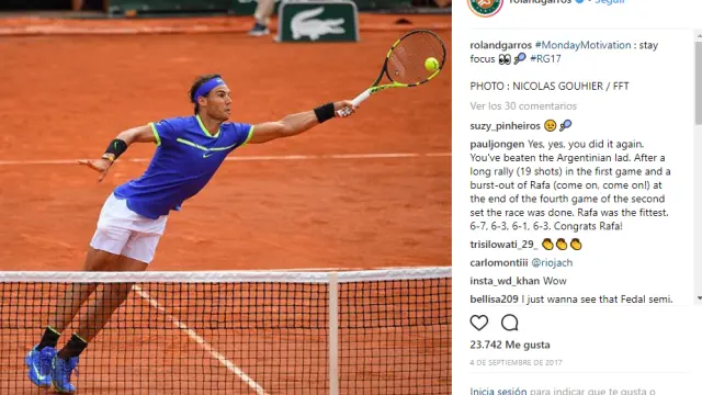 Si vuelve a ganar en París, Rafael Nadal conseguiría su undécima victoria en Roland Garros, lo que elevaría a 17 su cuenta de títulos de 'grand slam'.