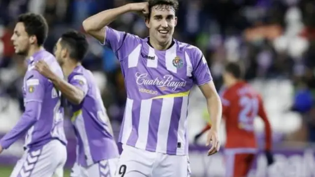 Mata celebra el gol que le marcó al Real Zaragoza en Zorrilla en la primera vuelta, cuando el Valladolid ganó por 3-2.